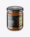 Clear Glass Jar with Fig Jam Mockup - High-Angle Shot