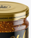 Clear Glass Jar with Fig Jam Mockup - High-Angle Shot