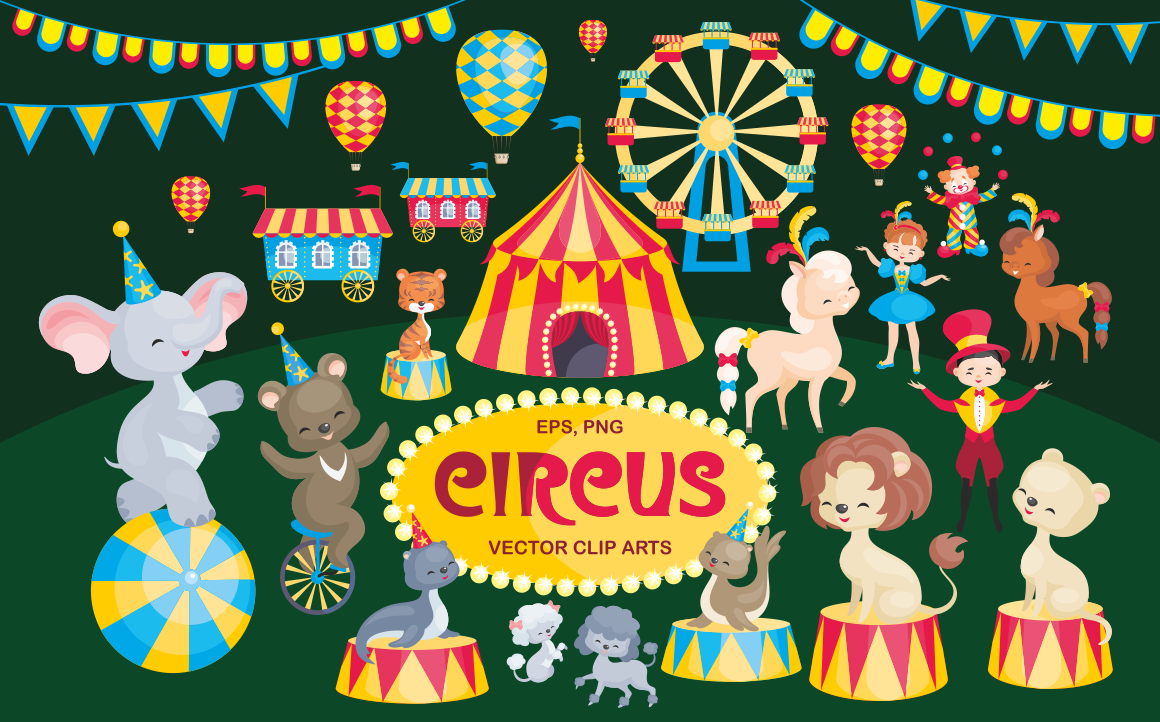 Circus. Vector clip arts. Circus. Vector clip arts.