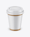 Paper Coffee Cup With Sleeve Mockup - Front View (High-Angle Shot)