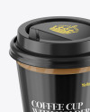 Paper Coffee Cup With Sleeve Mockup - Front View (High-Angle Shot)