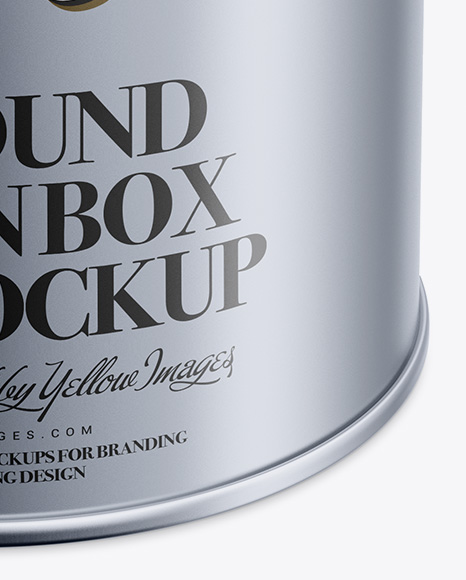 Metallic Tin Box Mockup - High Angle Shot