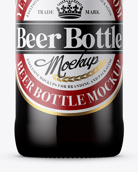 Dark Amber Beer Bottle Mockup