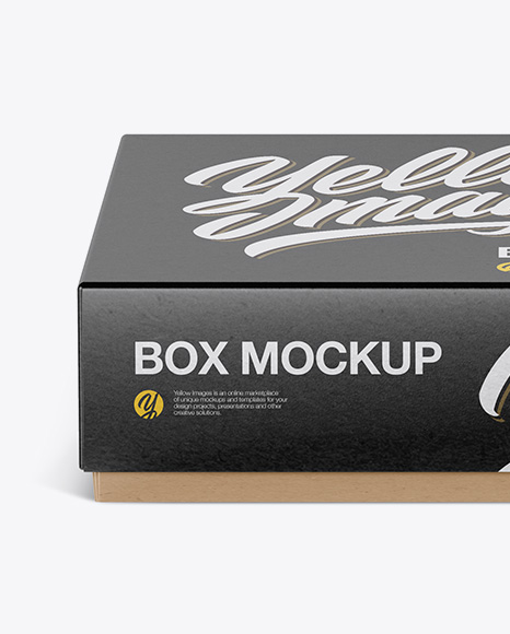 Kraft Box Mockup - Front View (High-Angle Shot)