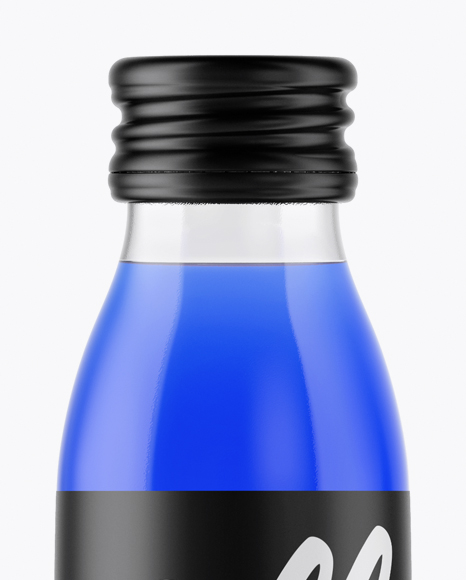 Clear Glass Blue Drink Bottle Mockup