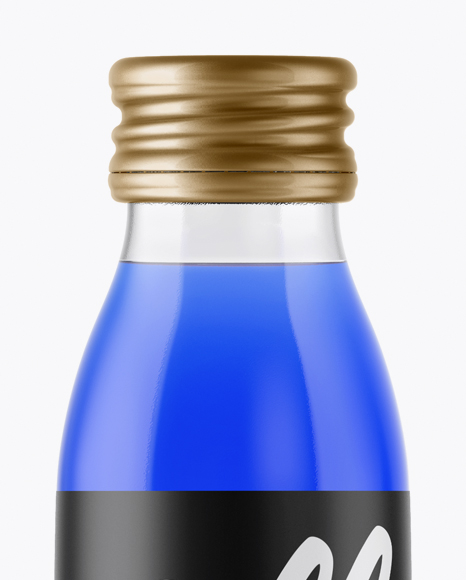 Clear Glass Blue Drink Bottle Mockup Clear Glass Blue Drink Bottle Mockup
