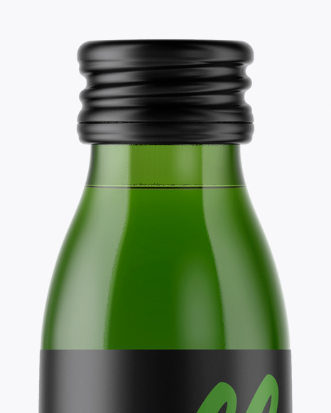 Green Glass Drink Bottle Mockup