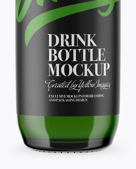 Green Glass Drink Bottle Mockup Green Glass Drink Bottle Mockup
