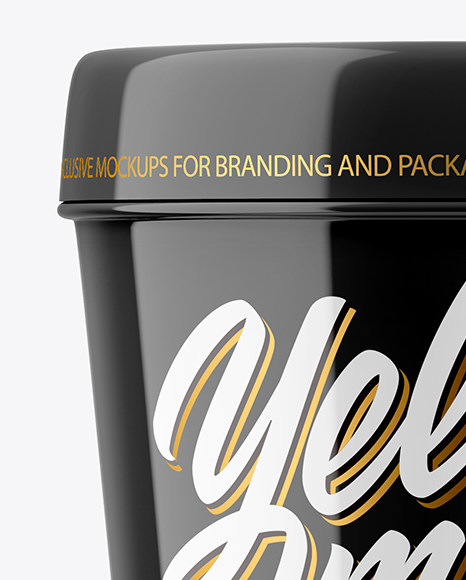 Glossy Cosmetic Jar Mockup - Front View