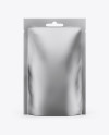 Matte Metallic Stand Up Pouch Mockup - Front View