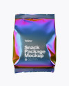 Holographic Foil Snack Package Mockup