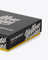 Glossy Paper Box Mockup - Half Side View (High-Angle Shot)