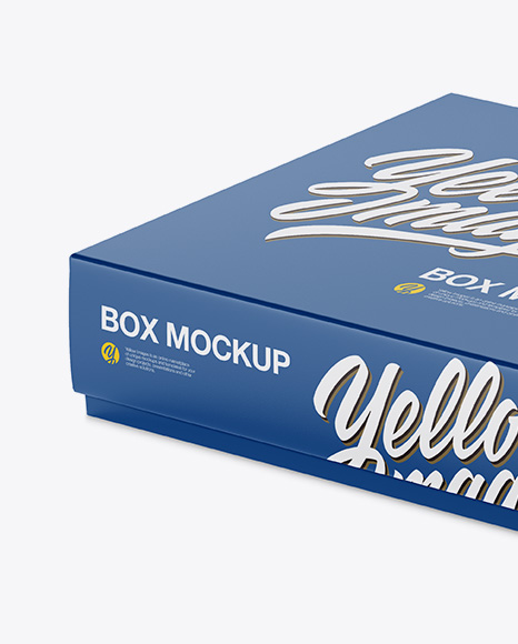 Matte Paper Box Mockup - Half Side View (High-Angle Shot)