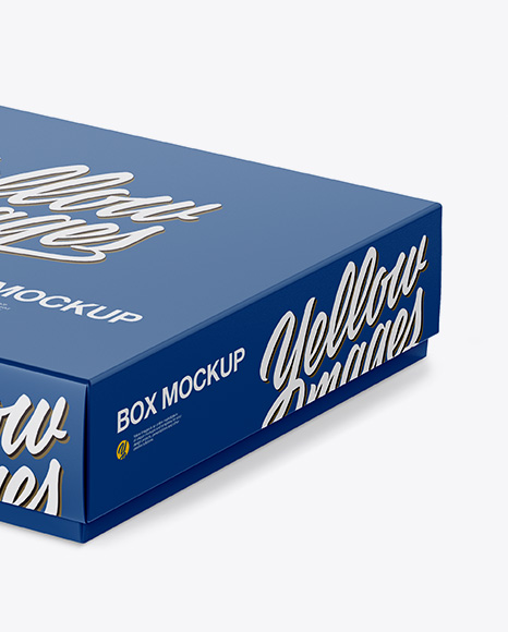 Matte Paper Box Mockup - Half Side View (High-Angle Shot)