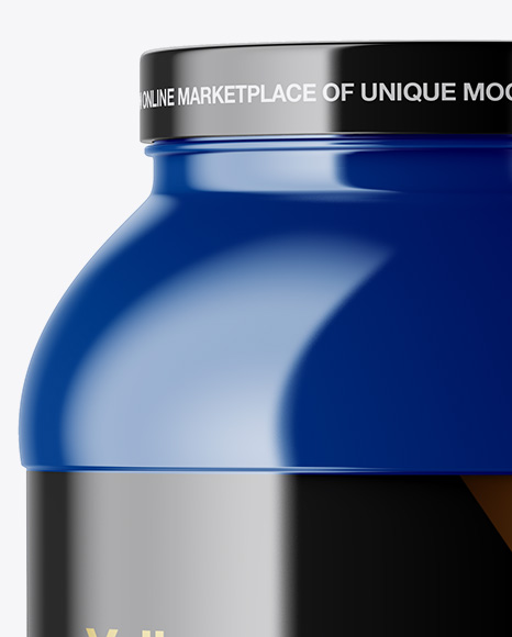 Glossy Protein Jar Mockup