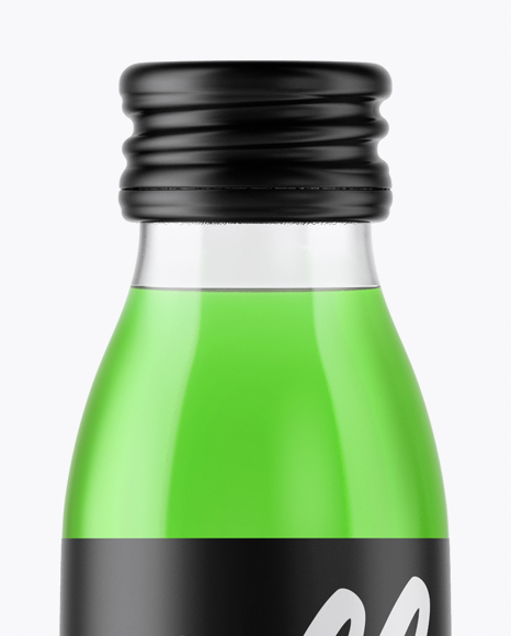 Clear Glass Green Drink Bottle Mockup