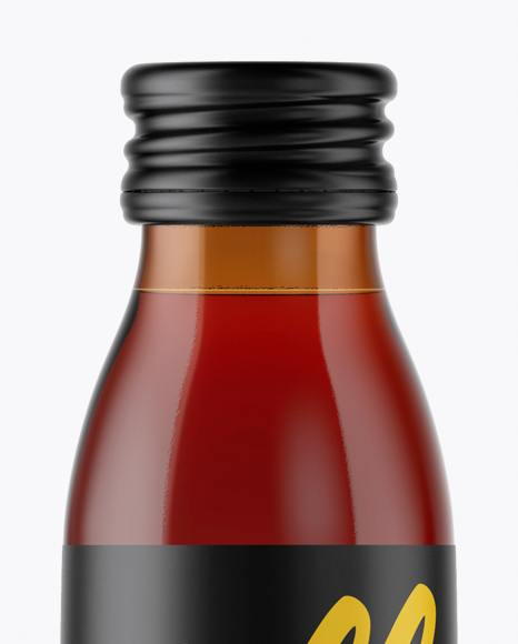 Amber Glass Red Drink Bottle Mockup