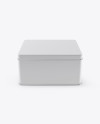 Matte Square Tin Box Mockup (High-Angle Shot)