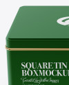 Matte Square Tin Box Mockup (High-Angle Shot)