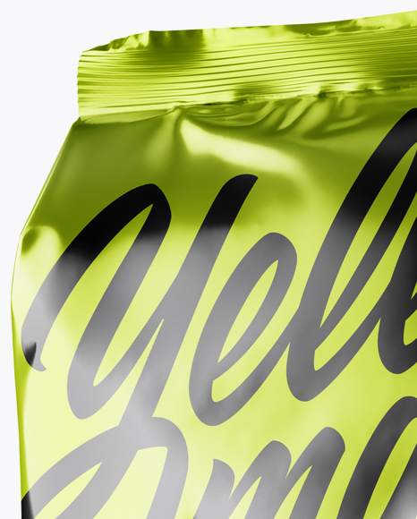 Metallic Snack Package Mockup - Half Side View