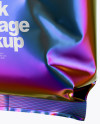 Holographic Foil Snack Package Mockup - Half Side View
