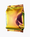 Holographic Foil Snack Package Mockup - Half Side View