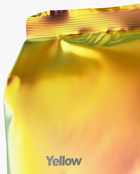 Holographic Foil Snack Package Mockup - Half Side View