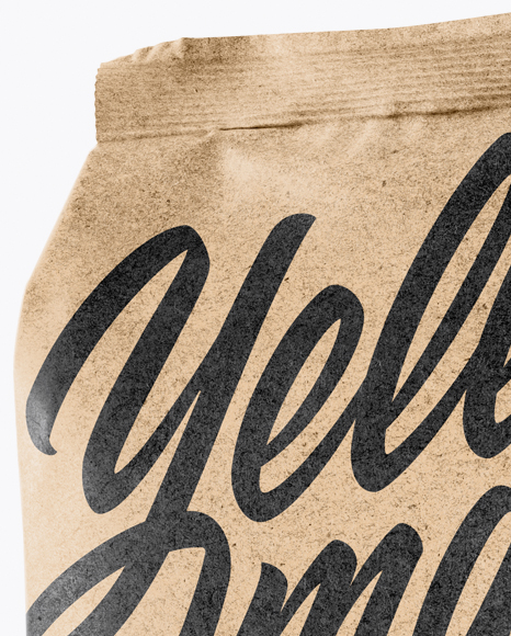 Kraft Paper Snack Package Mockup - Half Side View