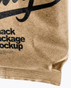 Kraft Paper Snack Package Mockup - Half Side View