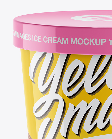 Glossy Ice Cream Round Box Mockup