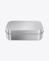 Metallic Tin Box Mockup - Front View (High-Angle Shot)