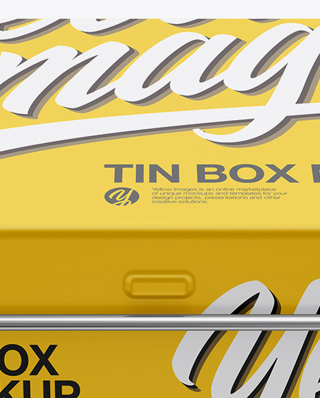 Matte Tin Box Mockup - Front View (High-Angle Shot)