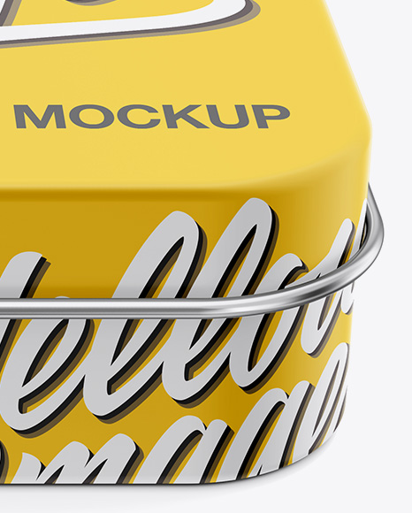 Matte Tin Box Mockup - Front View (High-Angle Shot)