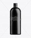 Black Plastic Cosmetic Bottle with Lid - 1000 ml