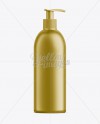 Gold Plastic Cosmetic Bottle with Batcher - 500 ml