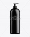 Black Plastic Cosmetic Bottle with Batcher - 1000 ml