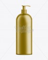 Gold Plastic Cosmetic Bottle with Batcher - 1000 ml