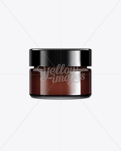 Dark Brown Glass Jar With Plastic Lid - 50ml - Free Download Images