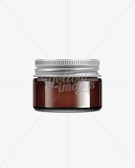 Dark Brown Glass Jar With Metal Lid - 50ml