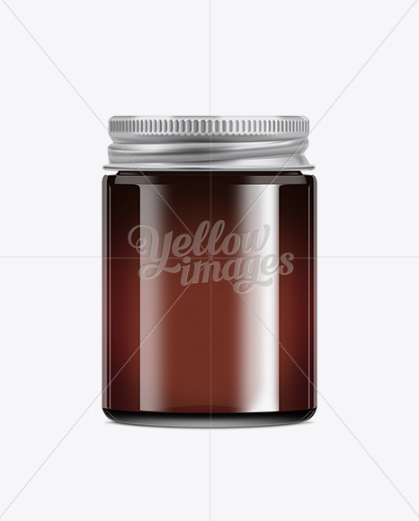 Dark Brown Glass Jar With Metal Lid - 150ml - Free Download Images High