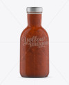 Salsa Bottle with Paper Label Mockup