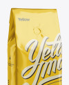 Foil Coffee Bag With Valve Mockup - Half-Turned View