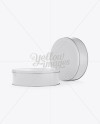 Two Round Tin Cans Mockup - Halfside View (Eye Level Shot)