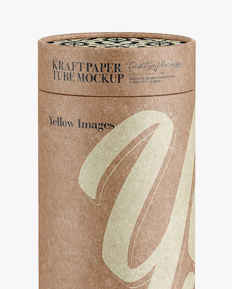 Close Kraft Paper Tube Mockup