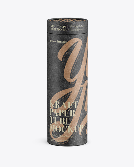 Close Kraft Paper Tube Mockup