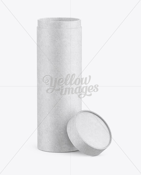 Opened Kraft Paper Tube Mockup