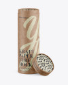 Opened Kraft Paper Tube Mockup