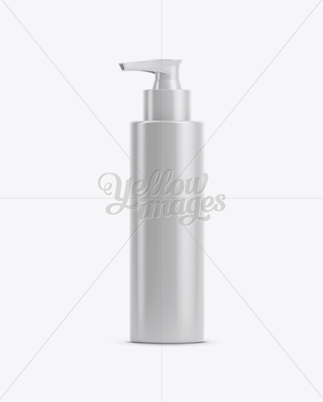 White Plastic Cosmetic Pump Bottle Mockup White Plastic Cosmetic Pump Bottle Mockup