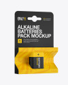 Pack Matt Battery 9V Mockup - Halfside View Pack Matt Battery 9V Mockup - Halfside View