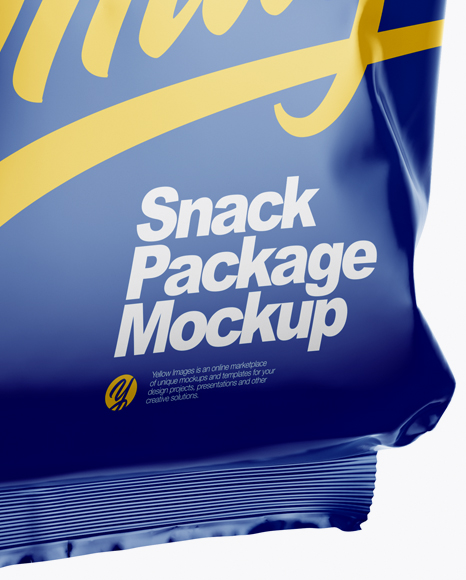 Glossy Snack Package Mockup - Half Side View